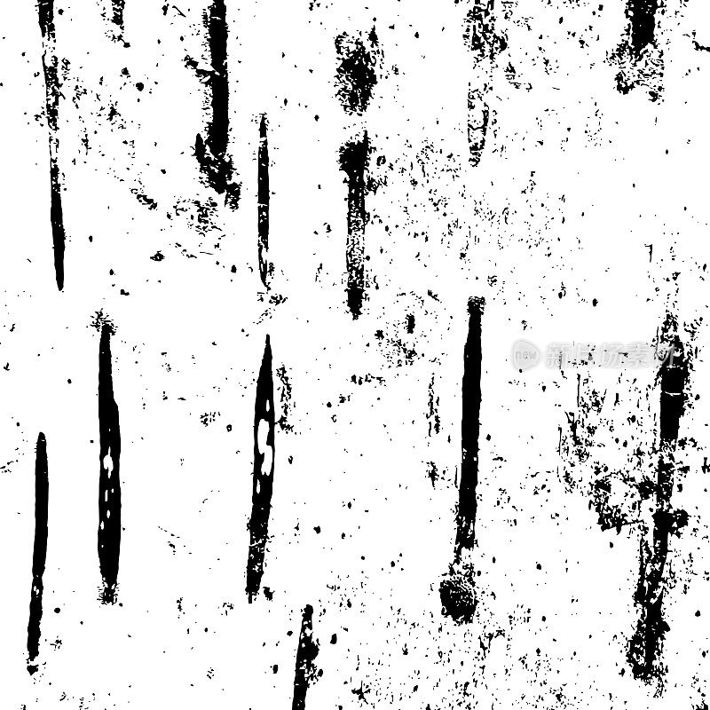 桦树树皮-垃圾纹理。黑色灰尘Scratchy Pattern。抽象的背景。矢量设计作品。变形的效果。裂缝。